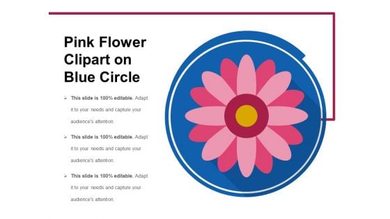 Pink Flower Clipart On Blue Circle Ppt PowerPoint Presentation Icon Layouts PDF