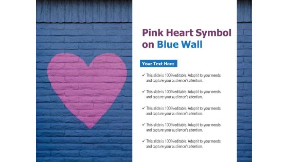 Pink Heart Symbol On Blue Wall Ppt PowerPoint Presentation Icon Background Images PDF