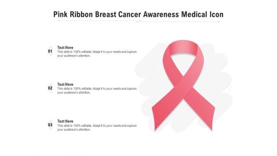 Pink Ribbon Breast Cancer Awareness Medical Icon Ppt PowerPoint Presentation File Styles PDF