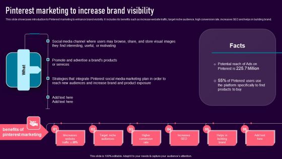 Pinterest Marketing To Increase Brand Visibility Infographics PDF