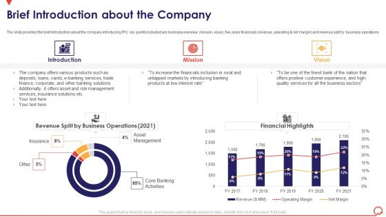 Pitch Book Capital Funding Deal IPO Pitchbook Brief Introduction About The Company Download PDF