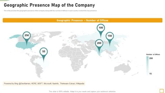 Pitch Book For Investor Funding Contract Geographic Presence Map Of The Company Information PDF