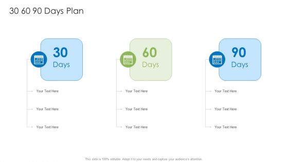 Pitch Deck For End User Electronics Companies 30 60 90 Days Plan Topics PDF