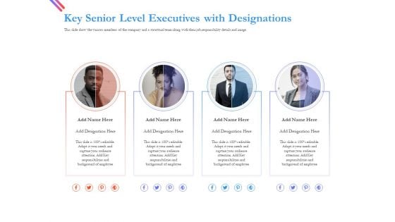 Pitch Deck For Fund Raising From Series C Funding Key Senior Level Executives With Designations Infographics PDF