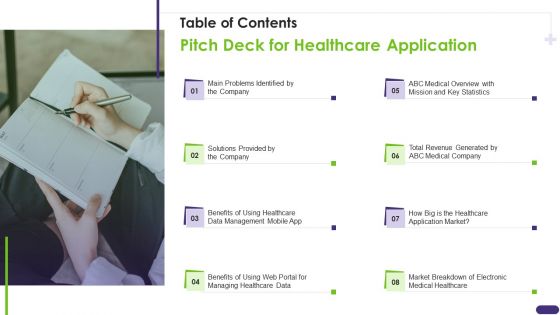 Pitch Deck For Healthcare Application Overview Clipart PDF