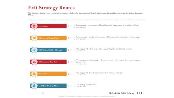 Pitch Deck For Raising Capital For Inorganic Growth Exit Strategy Routes Inspiration PDF