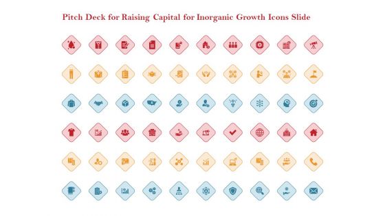 Pitch Deck For Raising Capital For Inorganic Growth Icons Slide Icons PDF