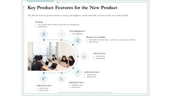 Pitch Deck For Raising Funds From Product Crowdsourcing Key Product Features For The New Product Information PDF