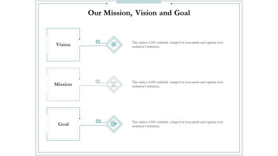 Pitch Deck For Raising Funds From Product Crowdsourcing Our Mission Vision And Goal Sample PDF