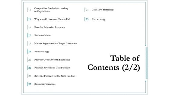 Pitch Deck For Raising Funds From Product Crowdsourcing Table Of Contents Strategy Clipart PDF