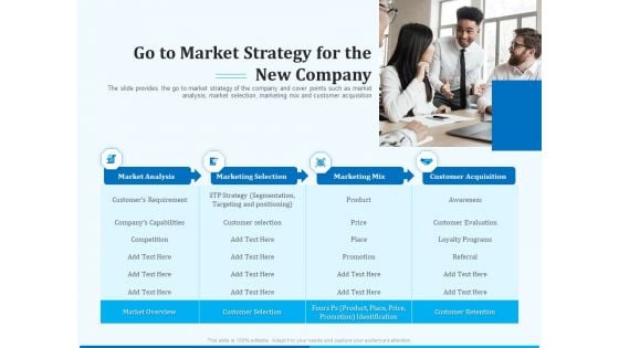 Pitch Deck For Seed Financing Go To Market Strategy For The New Company Ideas PDF