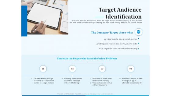 Pitch Deck For Seed Financing Target Audience Identification Ppt Layouts Outfit PDF