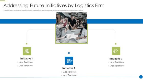Pitch Deck For Shipping And Logistics Startup Addressing Future Initiatives Structure PDF
