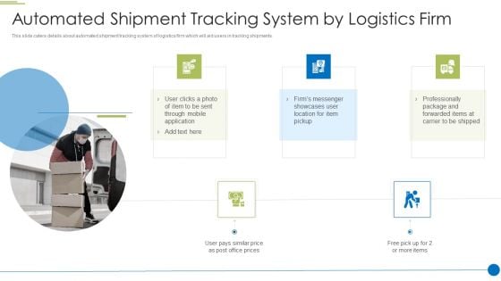 Pitch Deck For Shipping And Logistics Startup Automated Shipment Tracking System Demonstration PDF