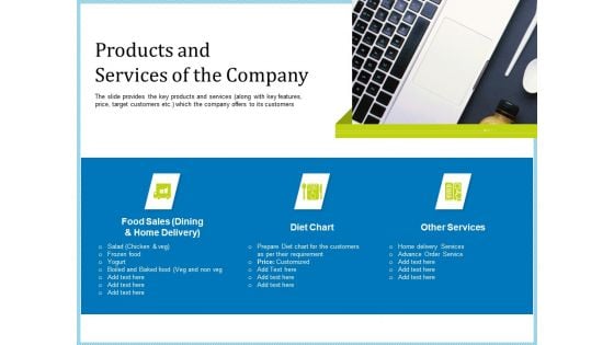 Pitch Deck For Short Term Debt Financing Products And Services Of The Company Themes PDF