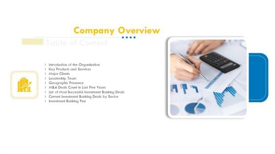 Pitch Deck For Venture Selling Trade Company Overview Themes PDF