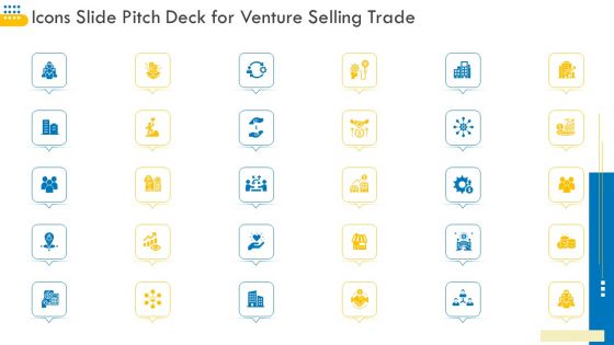 Pitch Deck For Venture Selling Trade Icons Slide Pitch Deck For Venture Selling Trade Inspiration PDF