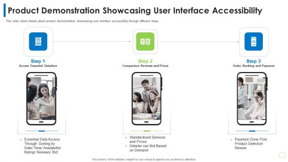 Pitch Deck PPT For Commodity Product Demonstration Showcasing User Interface Accessibility Ppt Show Infographic Template PDF