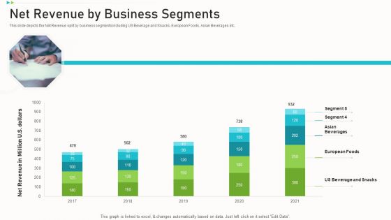 Pitch Deck Ppt Raise Funding Corporate Investors Net Revenue By Business Segments Infographics PDF