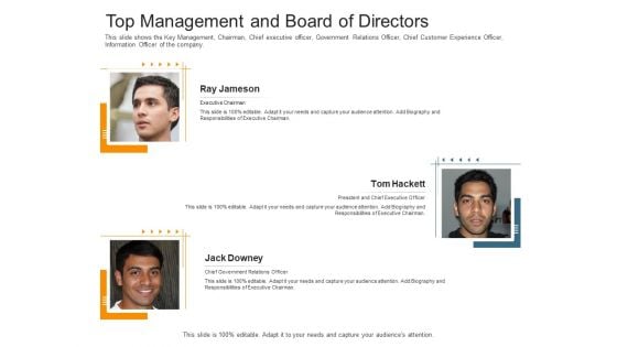 Pitch Deck Raise Capital Interim Financing Investments Top Management And Board Of Directors Introduction PDF Pitch Deck Raise Capital Interim Financing Investments Top Management And Board Of Directors Introduction PDF