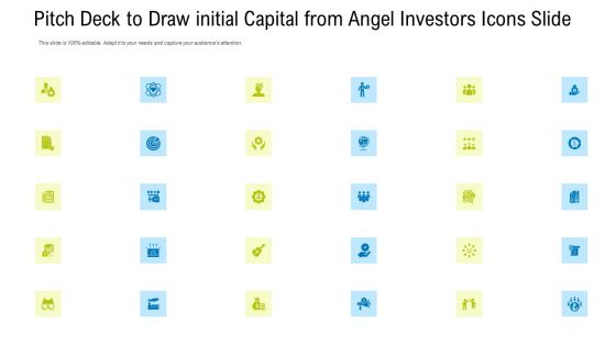 Pitch Deck To Draw Initial Capital From Angel Investors Icons Slide Graphics PDF