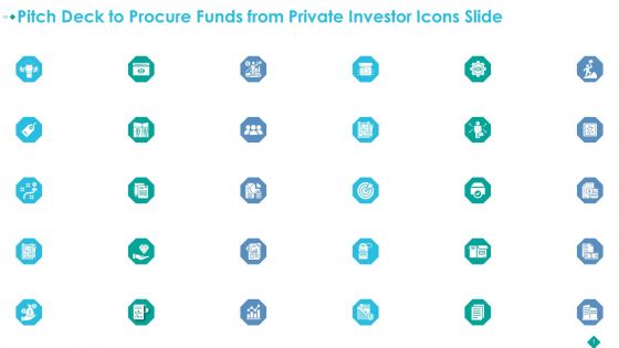 Pitch Deck To Procure Funds From Private Investor Icons Slide Formats PDF