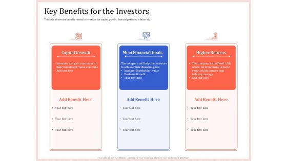 Pitch Deck To Raise Capital From Product Pooled Funding Key Benefits For The Investors Microsoft PDF Pitch Deck To Raise Capital From Product Pooled Funding Key Benefits For The Investors Microsoft PDF
