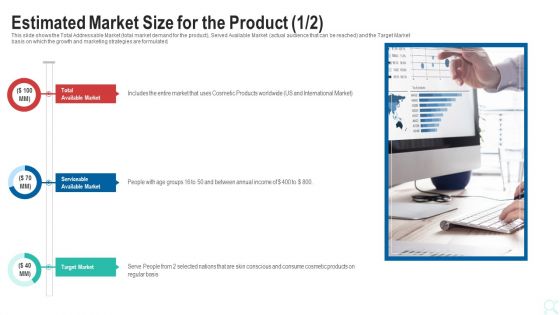 Pitch Deck To Raise New Venture Financing From Seed Investors Estimated Market Size For The Product Total Topics PDF