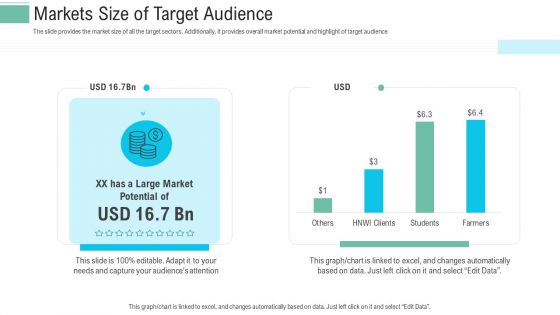 Pitch Presentation Raise Money Spot Market Markets Size Of Target Audience Ppt Icon Graphics Design PDF