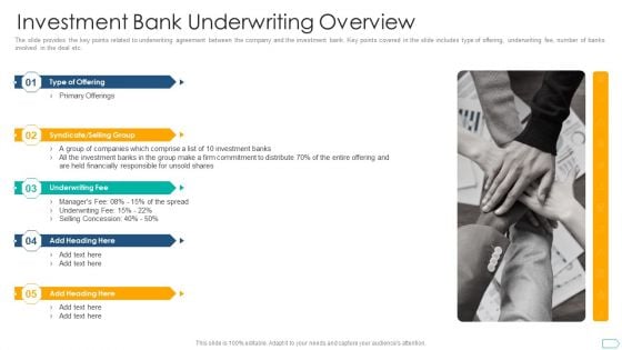 Pitchbook For IPO Deal Investment Bank Underwriting Overview Designs PDF