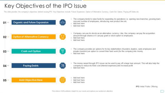 Pitchbook For IPO Deal Key Objectives Of The IPO Issue Introduction PDF