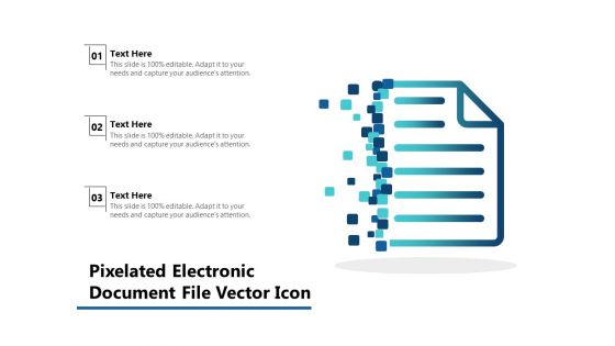 Pixelated Electronic Document File Vector Icon Ppt PowerPoint Presentation Layouts Example Topics PDF