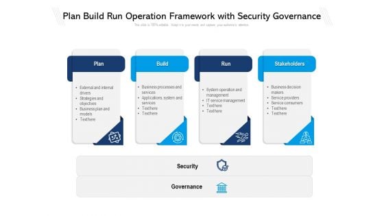 Plan Build Run Operation Framework With Security Governance Ppt PowerPoint Presentation Infographics Master Slide PDF