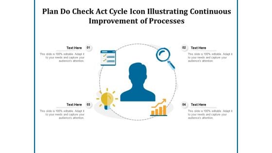 Plan Do Check Act Cycle Icon Illustrating Continuous Improvement Of Processes Ppt PowerPoint Presentation Portfolio Sample PDF