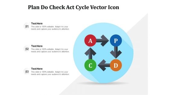 Plan Do Check Act Cycle Vector Icon Ppt PowerPoint Presentation Shapes PDF