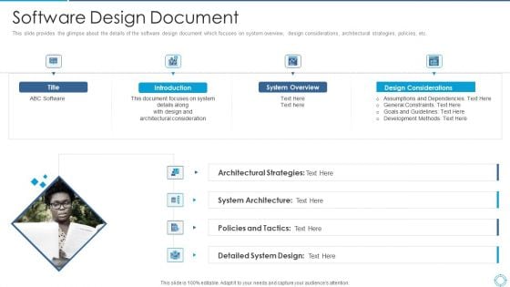 Plan For Project Scoping Management Software Design Document Portrait PDF