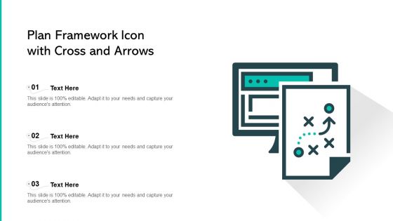 Plan Framework Icon With Cross And Arrows Ppt Infographic Template Example Introduction PDF
