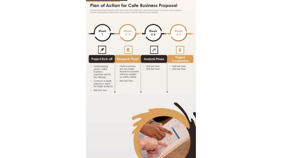 Plan Of Action For Cafe Business Proposal One Pager Sample Example Document