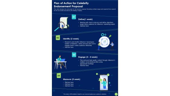 Plan Of Action For Celebrity Endorsement Proposal One Pager Sample Example Document Plan Of Action For Celebrity Endorsement Proposal One Pager Sample Example Document