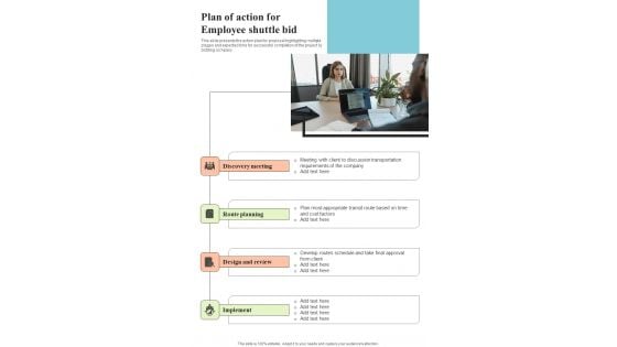 Plan Of Action For Employee Shuttle Bid One Pager Sample Example Document