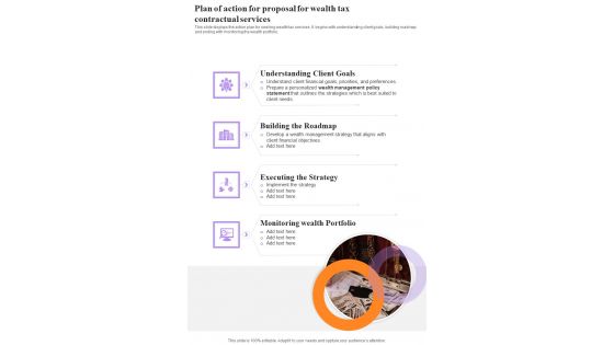 Plan Of Action For Proposal For Wealth Tax Contractual Services One Pager Sample Example Document Plan Of Action For Proposal For Wealth Tax Contractual Services One Pager Sample Example Document