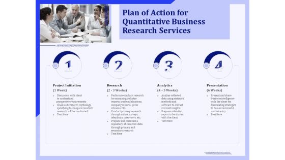 Plan Of Action For Quantitative Business Research Services Ppt PowerPoint Presentation File Diagrams PDF
