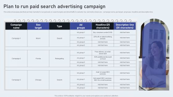Plan To Run Paid Search Advertising Campaign Designs PDF