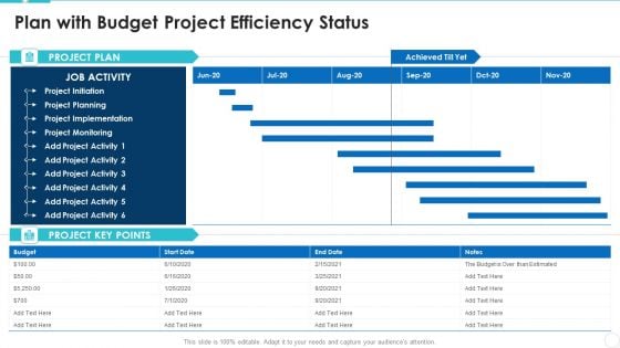 Plan With Budget Project Efficiency Status Mockup PDF Plan With Budget Project Efficiency Status Mockup PDF