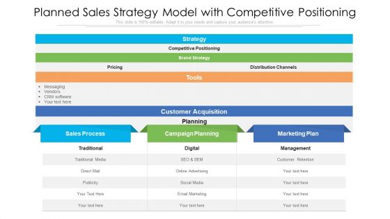 Planned Sales Strategy Model With Competitive Positioning Ppt PowerPoint Presentation Icon Slides PDF