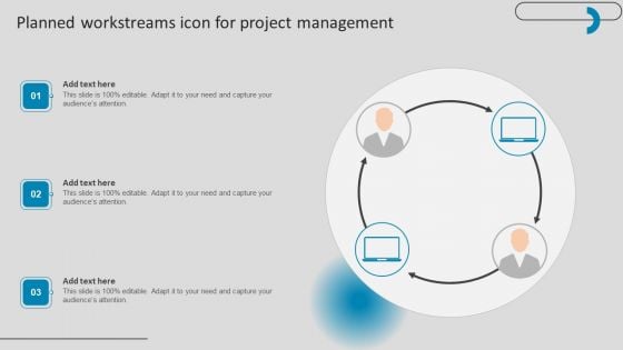 Planned Workstreams Icon For Project Management Structure PDF