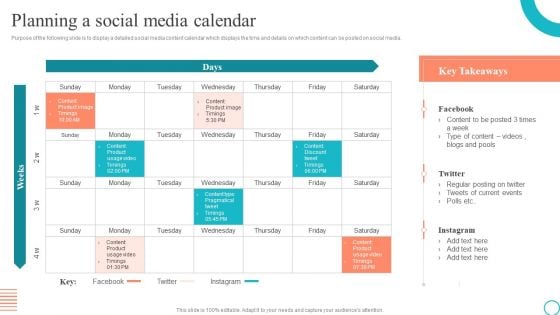 Planning A Social Media Calendar Marketing Tactics To Enhance Business Formats PDF