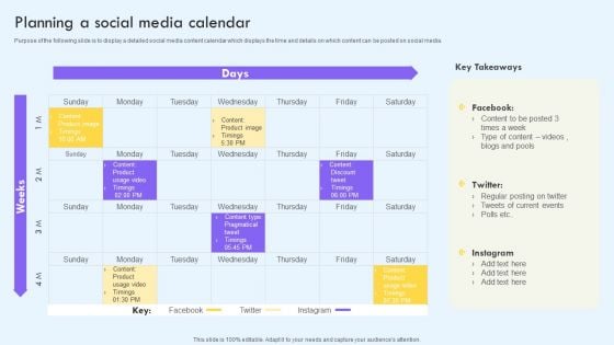 Planning A Social Media Calendar Ppt PowerPoint Presentation File Icon PDF