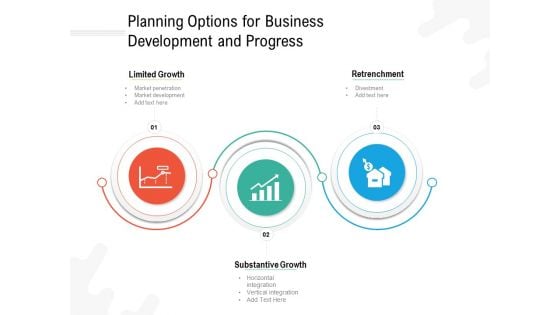 Planning Options For Business Development And Progress Ppt PowerPoint Presentation Icon Portfolio PDF