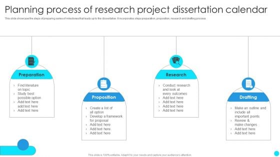 Planning Process Of Research Project Dissertation Calendar Introduction PDF